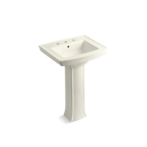 Kohler Archer Pedestal Bathroom Sink W/ 8 Widespread Faucet Holes 2359-8-96 - main